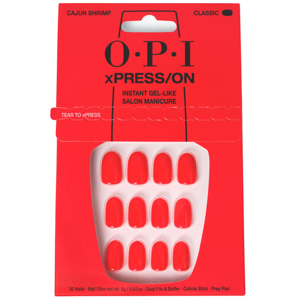 OPI xPRESS/ON Uñas Artificiales Tonos Icónicos #Cajun Shrimp 30 u