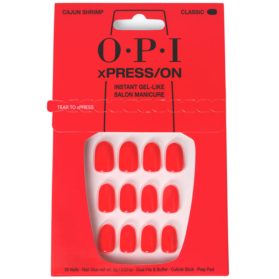 OPI xPRESS/ON Uñas Artificiales Tonos Icónicos #Cajun Shrimp 30 u