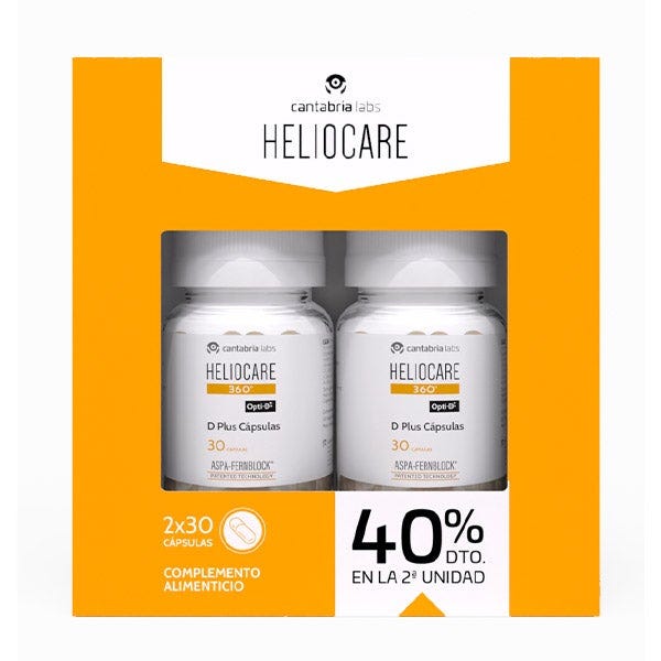 heliocare heliocare 360 d plus oral capsulas pack 2 x 30 u