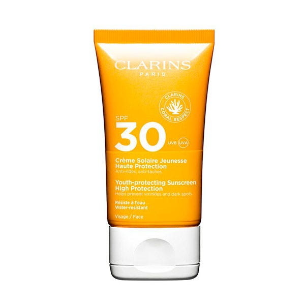 clarins solar crema tacto seco rostro uva uvb30 50 ml