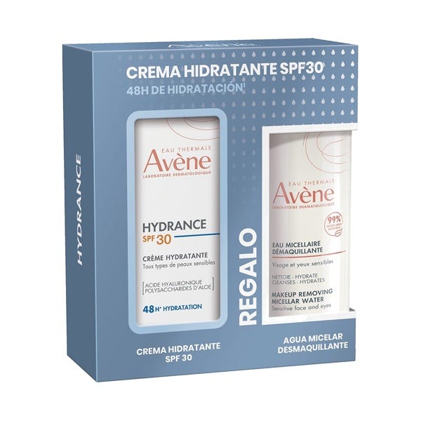 avene hydrance crema hidratante spf30 agua micelar estuche 2 pz