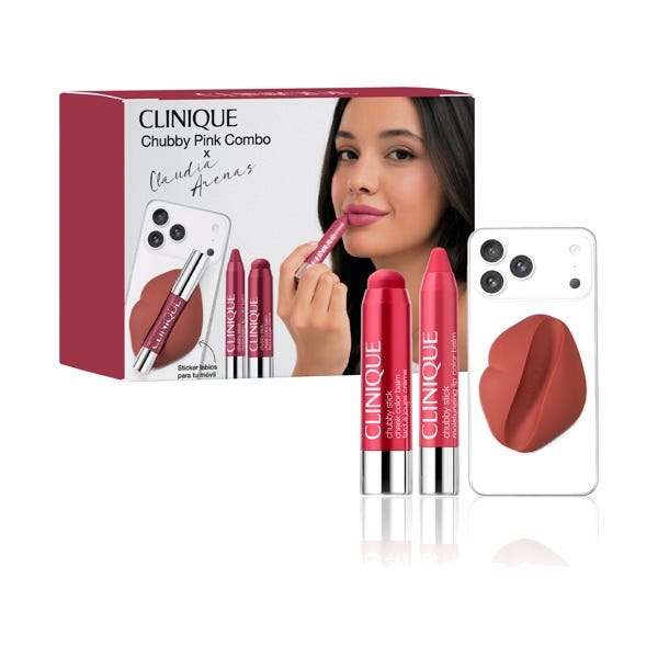 clinique claudia arenas x clinique chubby estuche pink 3 pz