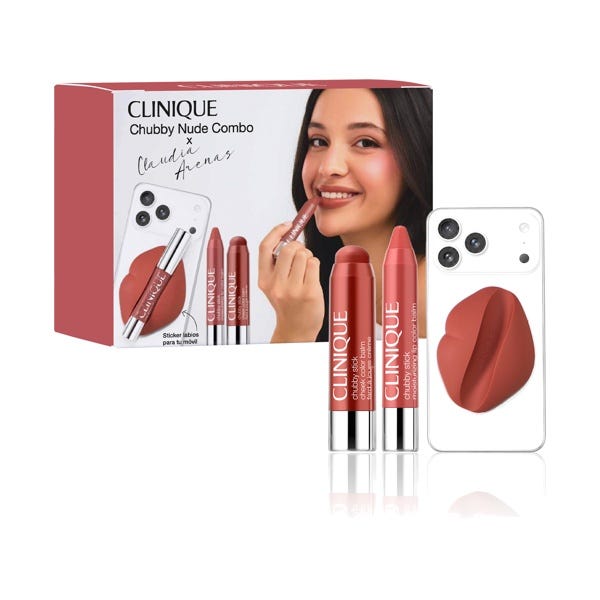 clinique claudia arenas x clinique chubby estuche nude 3 pz