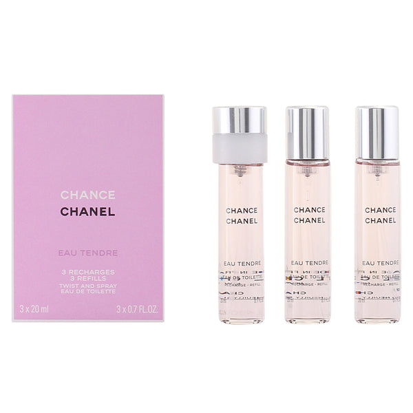 chanel chance eau tendre eau de toilette twist spray 3 recargas 3 x 20 ml