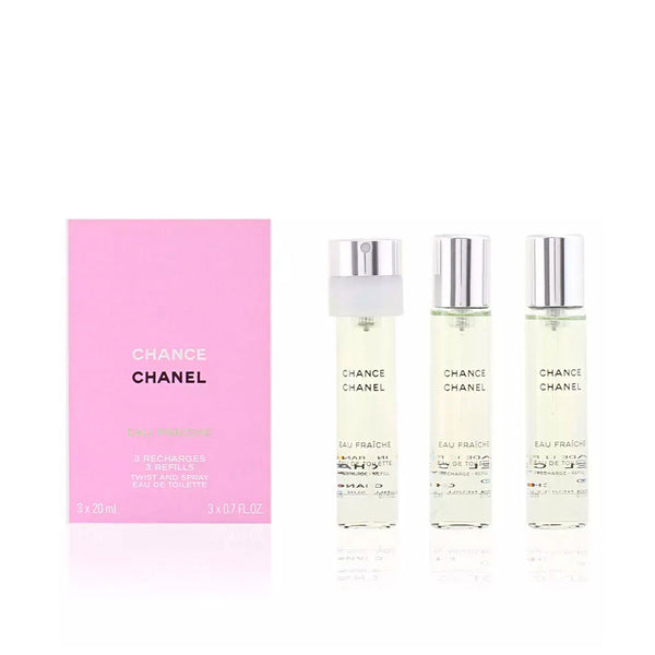 chanel chance eau fraiche eau de toilette vaporizador twist spray 3 recargas 3 x 20 ml