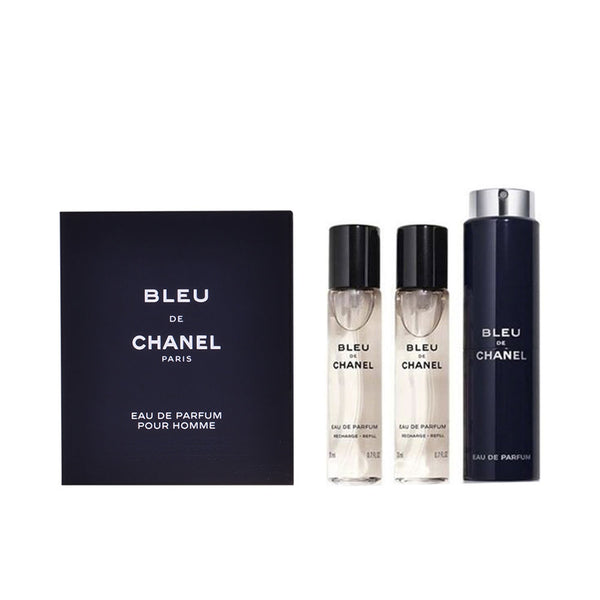 chanel bleu eau de parfum vaporizador de viaje recargable 3 x 20 ml