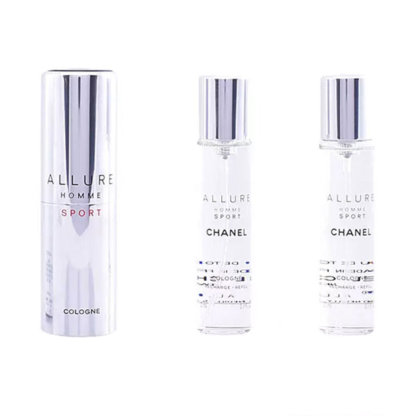 chanel allure homme sport cologne eau de toilette vaporizador de viaje y 2 recargas 3 x 20 ml
