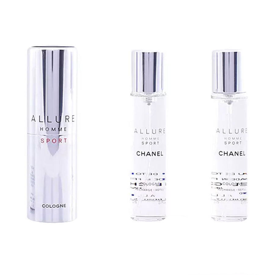 chanel allure homme sport cologne eau de toilette vaporizador de viaje y 2 recargas 3 x 20 ml