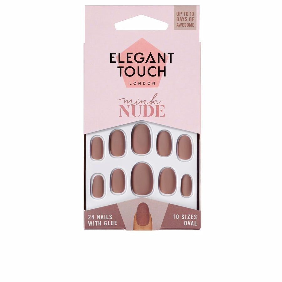 POLISHED COLOUR nails with glue oval #mink nude
